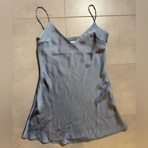 Charcoal Elegant Gray Slip Dress Mini Dress